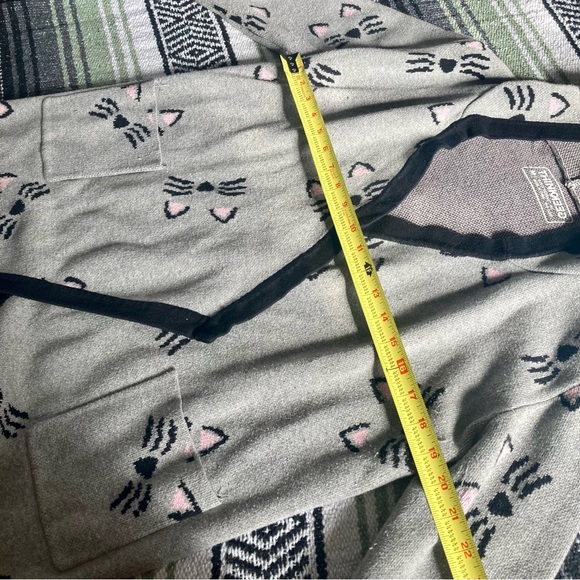 Thinkgeek gray cat open front hooded cardigan sweater think geek - Picture 5 of 9